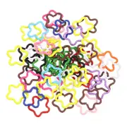 Open Jump Rings 16mm Colorful Star Connectors 50Pcs Set of Multi Color