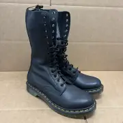 Dr Martens 1B99 Virginia Leather 14-Eye Mid Calf Boots - Women’s Sz US 8 | EU 39