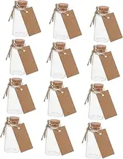 HYTROVE Tiny Glass Bottles with Cork Stopper 12 Pack Ideal for DIY Decor Wedding Party Artistic Projects