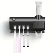 Toothbrush Holder with UV Sterilizer & Automatic Toothpaste Dispenser Squeezer