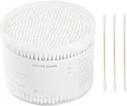 Bamboo Cotton Swabs Double-Tipped Round Thick Tips | 100% Cotton Biodegradable & Organic Unbleached Natural | Q-tips Safety Swabs | Wooden Cotton Buds For Ears Makeup or Nails 500 Count