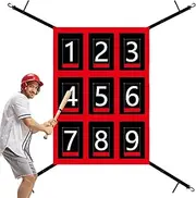 Softball Baseball Pitching Net | 9 Zone Rebounder Practice Net Convenient Installation Training Target for Throwing, Fielding, Catching for Youth Players, Coaches, Backyard Drills, Team Prac