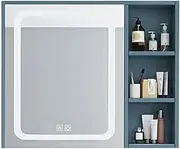 Wall Mirror cabinets, Bathroom cabinets, Smart Wall Mirrors, Storage cabinets, Storage Mirrors, defogging with Lights (Blue 67 x 60 x 14 cm)