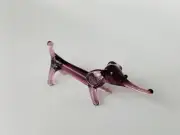 DACHSHUND~Purp~Dog~Collectible Hand Blown Art Glass Figurine~Handmade Tiny Anima