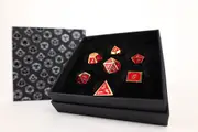LPG Dice Set - Metal RPG Serif Red/Gold