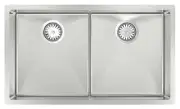Abey Piazza Double Square Bowl Inset/Undermount/Flush Sink CR340D
