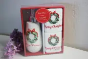 "Merry Christmas" Lotion Pump Bottle Fingertip Towels Avanti Home Gift NIB New