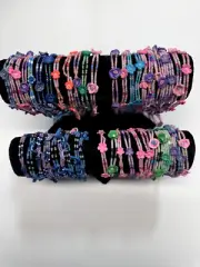 NEW 50 pieces Anklets Polymer Clay Beaded Stretch Flower Floral Whale Assorted