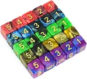 SmartDealsPro 25-Pack D6 Six Sides 16mm Two Color Dice for DND MTG PRG Wow Table Games