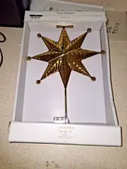 Hammered Metal Star Christmas TreeTopper Gold - Threshold New