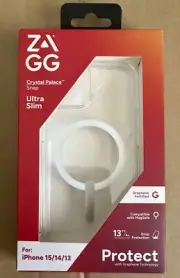 *NEW* ZAGG Crystal Palace MagSafe Case for Apple iPhone 13/14/15 - Clear