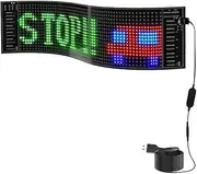 LED Car Sign, Flexible Scrolling LED Sign with Custom Text Pattern Animation, Ultra Thin Programmable Led Sign Display for Car, IP66 Waterproof Scrolling Message Display Board 12 * 47cm