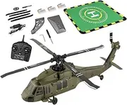K170 Remote Controlled Helicopter for Adults 2.4G 4CH Flybarless 6-Axis Gyroscope Altitude Hovering RC Helicopter Altitude Hovering Remote Control Drone(3 Battery)