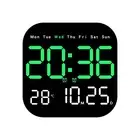 LED Electronic Table Clock 12/24H Wall-Mounted LED Alarm Clock Remote E O2M8