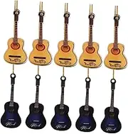 MOBUTOFU Miniature Guitar for Christmas 10pcs Christmas Guitar Ornaments Xmas Tree Decor Musical Instrument Ornaments