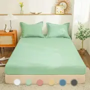 Fitted Bed Sheet Twin Size Bean Green Only - Super Soft Breathable Comfortabl...