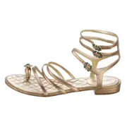 $1250 Chanel NEW gold gladiator sandals size 9 / 39.5 eu