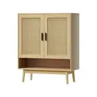 Shoe Cabinet Rattan Shoes Storage Rack Organiser Wooden Cupboard Shelf Artiss