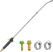 Sprayer Wand,Adjustable Universal Sprayer with 3/8" Brass Barb, Stainless Steel Replacement Sprayer Wand with Shut off Valve (36 Inches Sprayer Wand)