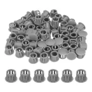 100pcs Nylon Hole Plugs, 2/5" Round Drill Screw Hole Plugs Covers, Deep Grey