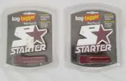 STARTER BAG-TAGGER Lot of 2 Large Starter Brand Logo Red Bag Tag I.D. Rare