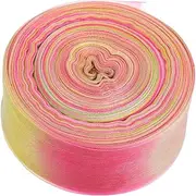 OATIPHO Sheer Organza Craft Ribbon Wide Gradient Shimmer Chiffon for Present Wrapping Christmas Tree Decor DIY Bow Making Party Decorations Tulip Ribbon