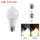 E27 B22 PIR Sensor Motion LED Light Bulb 12W Globe Energy Saving Lamp AC 85-265V