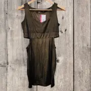 Supre Linen Cut Out Dress Gold Size M