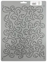 Stencil Quilting Wavy Quilt Template 10.25" Paisley Background Design Patterns