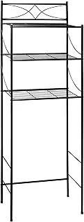 3 Shelf Over Toilet Bathroom Space Saver Towel Storage Rack Organizer, 59 x 25 x 165cm (Black)