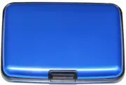 2 Aluminum Hard Case for Men & Women Credit Cards Wallet Colors Black & Blue