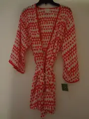 Kate Spade NEW Red Hearts novelty Women's Size Medium Short Robe NWT