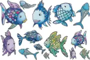 1 Piece Rainbow Fish Wall Stickers Wall Decor The Ocean Removable Vinyl Sticker Decals for Bathroom Kid's Room