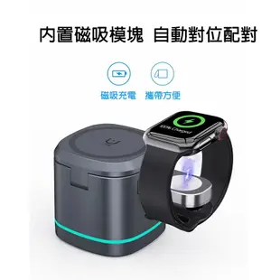 三合一15W立式磁吸無線充電盤H32 充電器 Type-C充電座 可充蘋果手機/耳機/手錶 (10折)