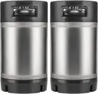 New 3 Gallon Ball Lock Keg, Stainless Steel Beer Keg with Dual Rubber Handle for