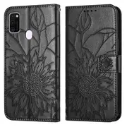 Galaxy M30S /M21 Wallet Case 3 Credit Card Slot ID Card Holder, PU Leather Flip Case - Black