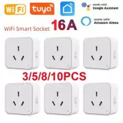 Tuya WiFi 16A Smart Socket Multi-function AU Plug 3 Pin Adapter Voice Control Mo
