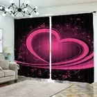 Great Beating Red Love 3D Blockout Photo Print Curtain Fabric Curtains Window