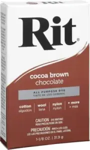 Rit Fabric Powder Dye 31.9Gm (1.125 Oz) Cocoa Brown