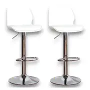 SERENITà Bar Stools Kitchen Bar Stool Leather Barstools Swivel Gas Lift Counter Chairs BS8404 White
