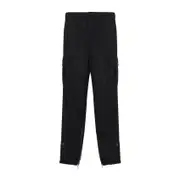 [Dries Van Noten] Dries Van Noten-Black Pebb Polyester Pants-Uomo 48 IT