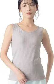 [Wing] /Wacoal ET1171 ET1172 Tank Top with Cups, Cotton Blend Material (Body Fabric), Easy to Clean Bust Silhouette, Synchro Bra Top, Rib Type, Sleeveless Bra Top, SG, LL