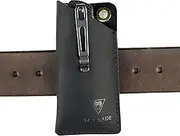 VIPERAED PJ11 Leather EDC Pocket Slip for Folding Knife, Mini Knife/Flashlight/Multitool and Other EDC Gear Leather Holster, Small Leather Utility Knife Sheath for Belt