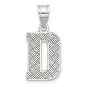 Sterling Silver Rhodium-Plated Letter D Initial Pendant