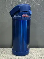 New! Thermos 12oz Funtainer Bottle Blue Built in Straw Drinks Cold For 12 Hours