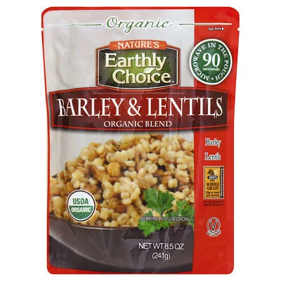 Natures Earthly Choice Grain Microwave Barley Lentil Organic 8.5 oz (Pack Of 6)