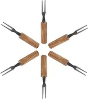 MOBUTOFU 6Pcs Reusable BBQ Corn Skewers Meat Forks Non Slip Barbecue Accessories for Grilling for Outdoor Parties and Picnics