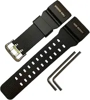 [Rihahisy] Natural Rubber Strap/Replacement Watch Band for Casio men's G-Shock Master of G Mudmaster Twin Sensor Sports Watch GG-1000/ GWG-100/ GSG-100 Series Watch Strap