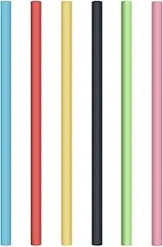 6 PCS Reusable Silicone Straws BPA Free Multi-Colored Straight Straws for Smoothies Milkshakes and Hot Drinks