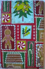 Elrene Brand Vinyl Tablecloth 70" & 90" oblong 60" Rnd 52" Square Holiday Candy